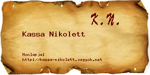 Kassa Nikolett névjegykártya