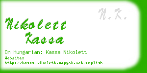 nikolett kassa business card